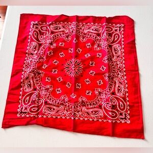 Red Paisley Bandana Scarf